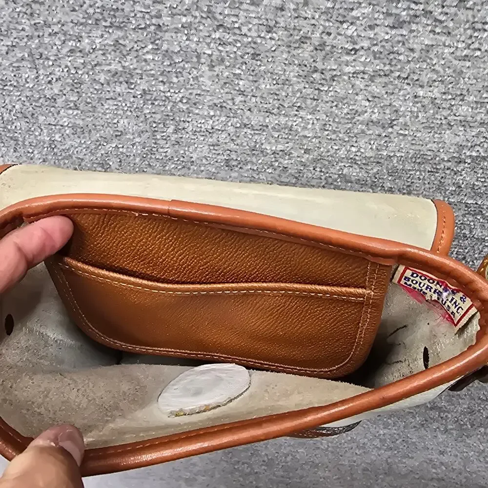 DOONEY & BOURKE VINTAGE BEIGE AND BROWN CROSSBODY BAG